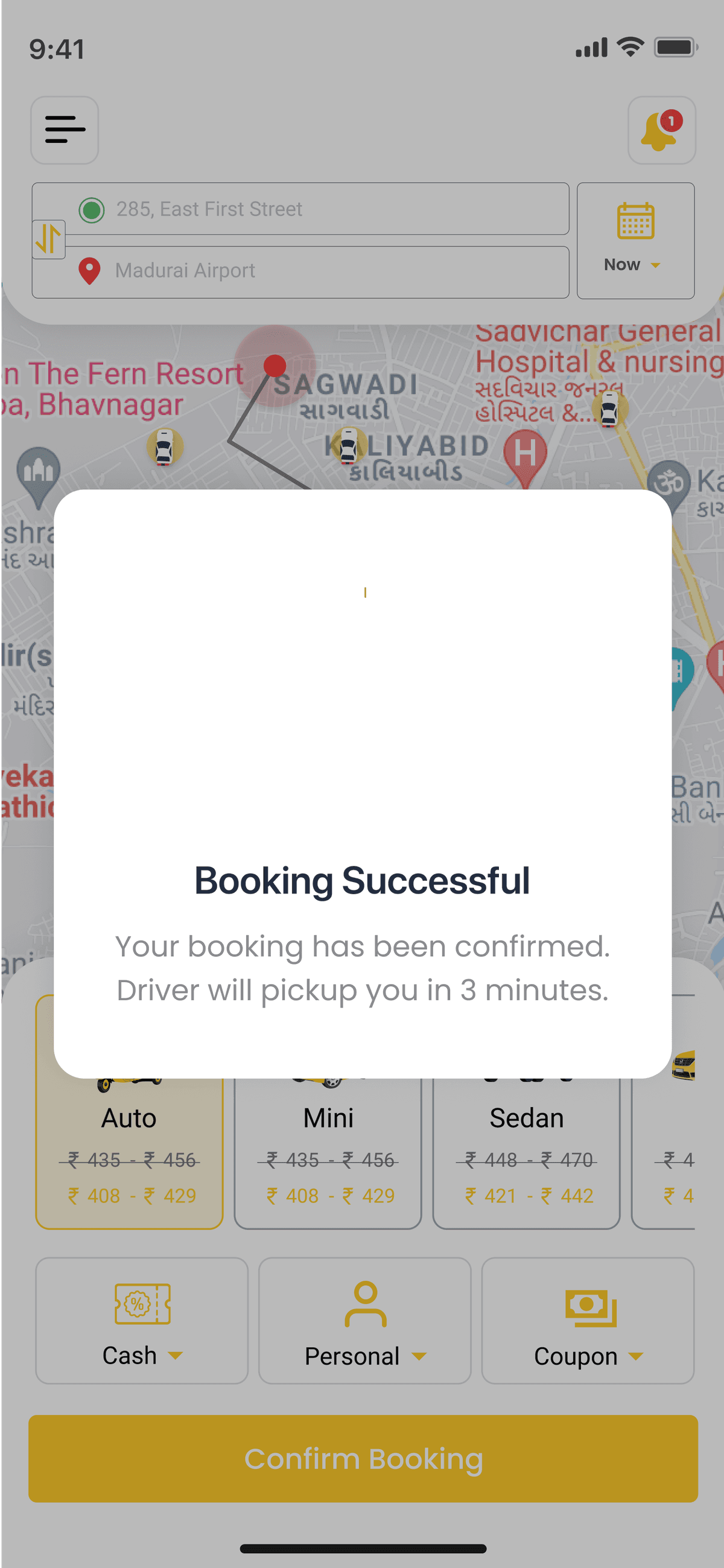 CabScript wallet and payment interface showing transaction history, promo codes, and digital receipts